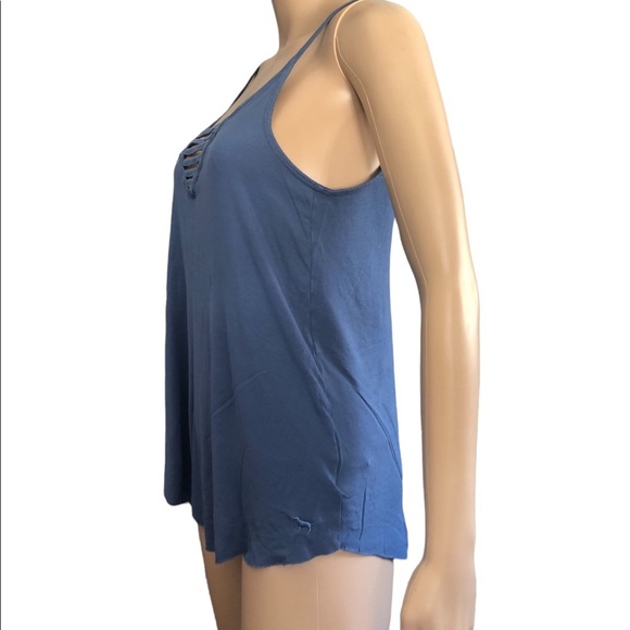 Pink Blue Super Soft Raw Edge Sleeveless Tank size small - Picture 2 of 4